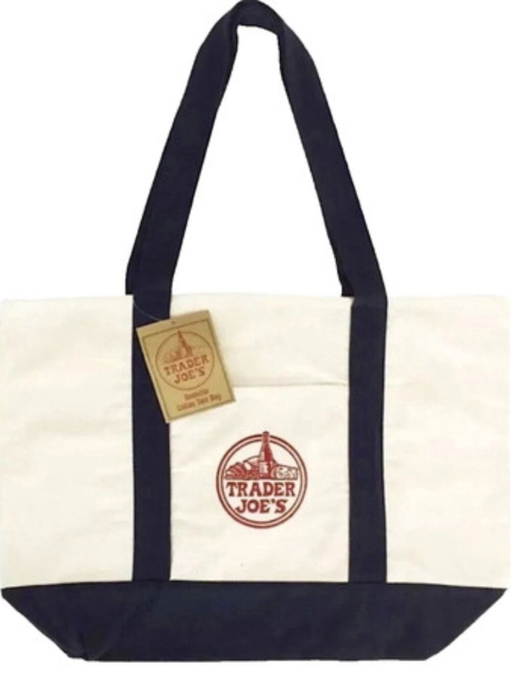 Trader Joes Reusable Canvas Tote Bag - Large / Navy Blue